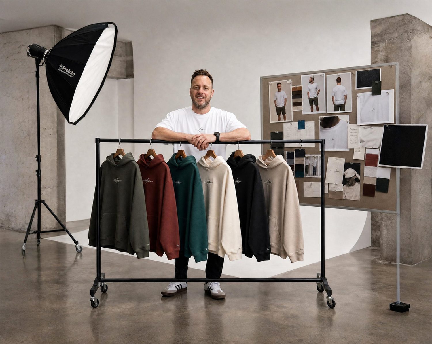 Liam Mason, founder of About Us The Label, in the Melbourne studio